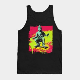 Buddha Skateboarding | Retro Skateboard | Funny Buddha #2 Tank Top